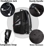 YOREPEK Travel Backpack, Extra Large 50L Laptop Backpacks for Men Women, Water Resistant College School Bookbag Airline Approved Business Work Bag with USB Charging Port Fits 17 Inch Computer, Black - Image 3